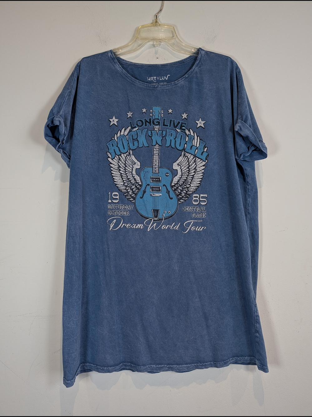 HRT & LUV Long Live Rock N' Roll Graphic Tee Dress, Size M